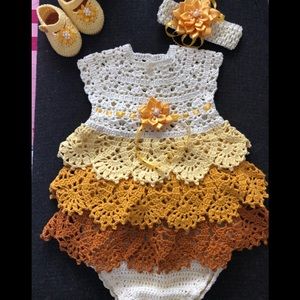 Crochet baby girl dress.